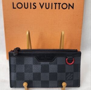 Auth Louis Vuitton Damier Graphite Card Holder/Wallet